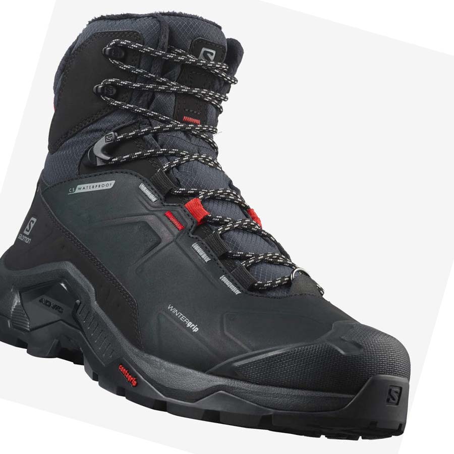 Salomon QUEST WINTER THINSULATE™ CLIMASALOMON™ WATERPROOF Téli Csizma Férfi Fekete | HU 2244LIS